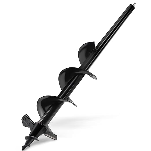 Auger Drill Bit for Planting - 4"X24" Heavy-Duty Auger Post Hole Digger for Fence- 1/2" Hex Drive Drill