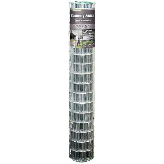 YARDGARD 2 in. x 3 in. Mesh Welded Wire Fence Roll, 48 in. x 50 ft., 16 Gauge Galvanized Steel Fence for Animal Enclosures, Garden Protection and Property Fencing