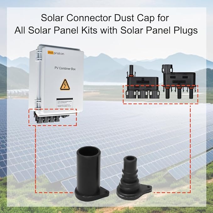 Solar Panel Connector Caps 10 Pairs, IP67 Waterproof Male and Female Cap Dust Plugs for Solar PV Connectors