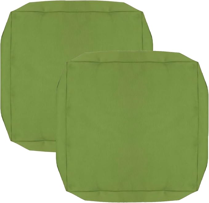 FLYMEI Patio Cushion Covers 22x22x3 Waterproof Outdoor Cushion Cover Replacement 2Packs Outdoor Seat Cushion Slipcover for Rattan Chair Sofa, Green