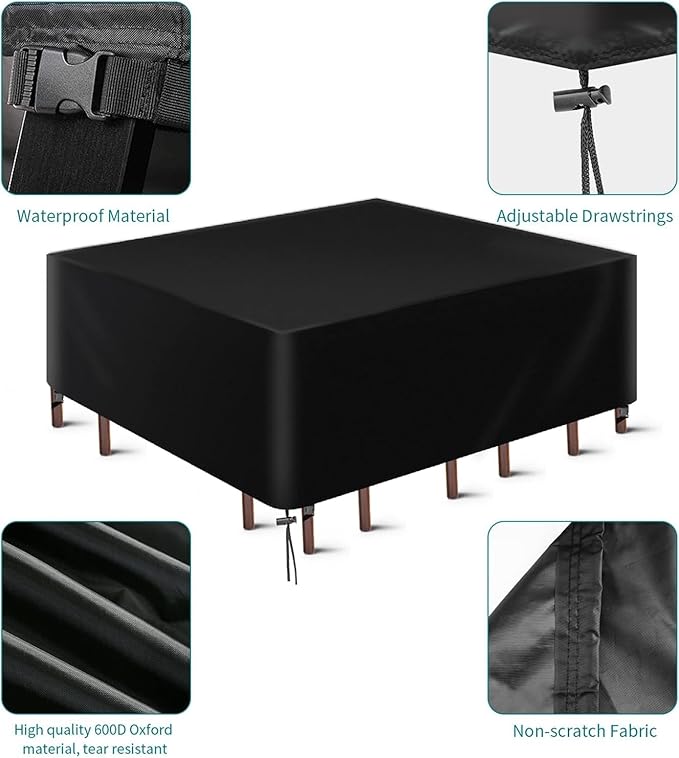 Patio Furniture Cover ,Waterproof Outdoor Sectional Couch Set Covers ,General Purpose, Outside Table and Chair Covers,Rectangular Heavy Duty Weatherproof 67"Lx37"Wx27"H