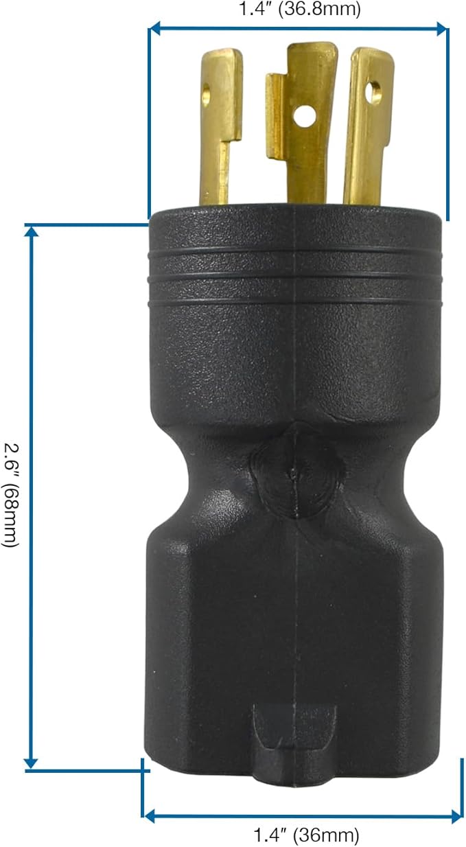 Conntek 30125 L6-20P to 6-15/20R Plug Adapter, 20 Amps 250 Volt , Black