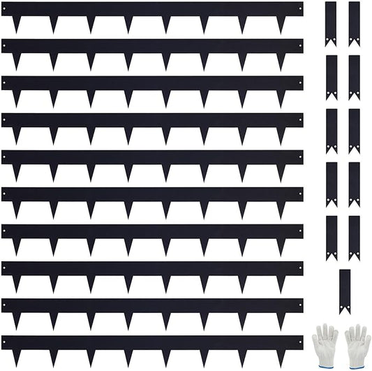 10-Pack Galvanized Steel Landscape Lawn Edging - 4.5 inch Height Black Powder Coated Bendable Metal Strips - Hammer-in Edge Border - Yard Pathway Divider 40 inch Each(33Ft Total), #LYLB45BK-US