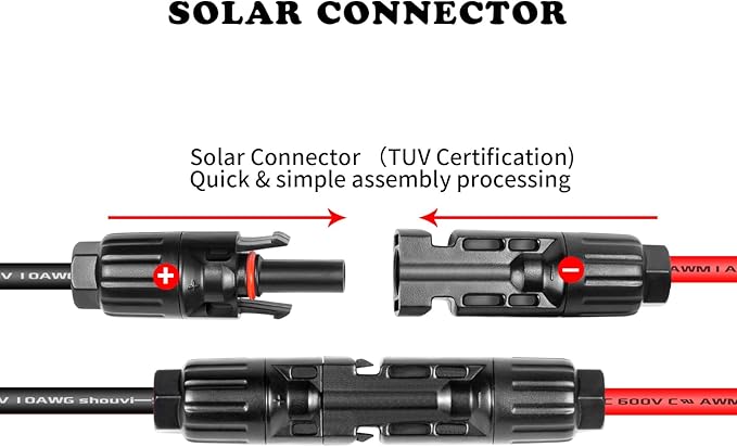 Ansoufien Solar Panel Connector to XT60 Connector Cable 3FT, 10AWG Solar to XT60 Charge Extension Cable XT60 (Plug Female) Cable for RV Folding Solar Panel, Portable Power Station, Solar Generator