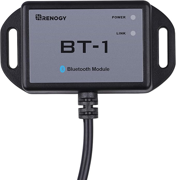 Renogy Bluetooth Module RJ12 Communication Port Compatible Rover/Wanderer/Adventurer Charge Controllers, BT-1 RS232,Black