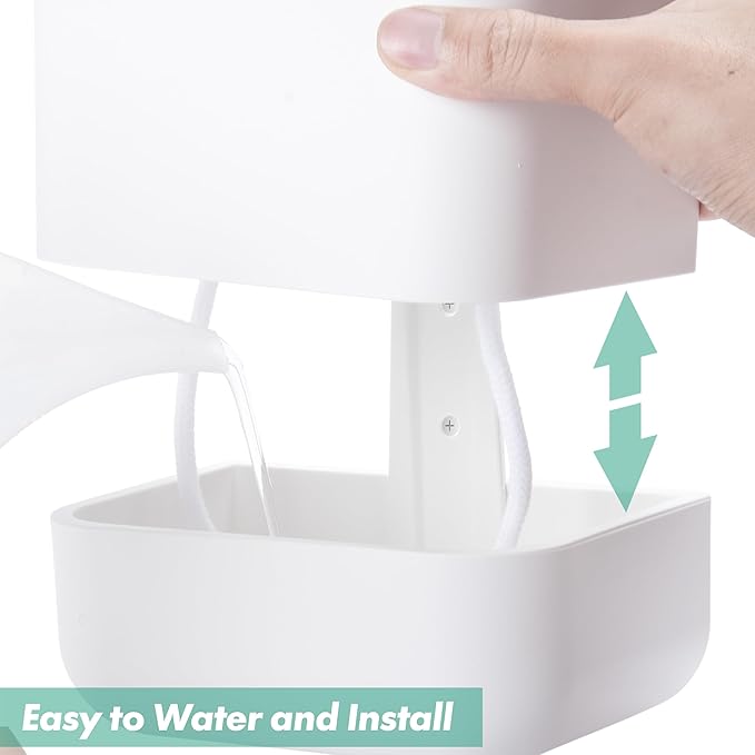 Phoenix Vine 6.5 Inch Wall Mounted Self-Watering Planter Pot for Indoor Houseplants and Herbs | Hanging Planter for Window Sills, Bathroom Walls, Home & Office Décor, White, Set of 2, 01-C-D-2