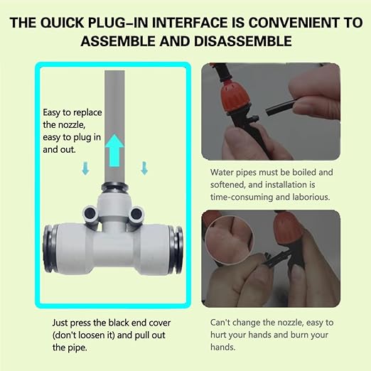 98 FT Irrigation System Kit. with 360°Fan-Shaped and Atomizing Nozzle,Can Be Quickly Installed and Disassembled for Garden Plant Flowerpots and Courtyard Watering Systems.