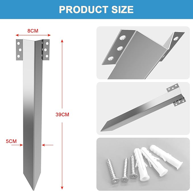 ForoGore 10 Pack Fixing Peg Timber, Heavy Duty Sleeper Stakes Metal Landscape Edging Stakes for Driveway Garden Edging Timber Planter Raised Grow Bed Corner Timber Stakes