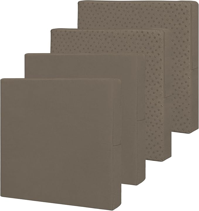 Easy-Going Waterproof Patio Cushion Covers ONLY Cover 24x22x4 inch 4 Pack Replacement Non-Slip Outdoor Seat Cushion Slipcover with Zipper. Taupe