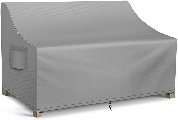 WLEAFJ Patio Sofa Cover Waterproof, 3-Seater Outdoor Sofa Cover, Heavy Duty Deep Lounge Loveseat Cover, Large Lawn Patio Furniture Covers with Air Vent, 78’’ W x 33’’ D x 32’’ H, Grey