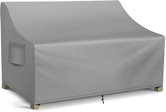 WLEAFJ Patio Sofa Cover Waterproof, Outdoor Loveseat Cover, Heavy Duty Deep Lounge Loveseat Cover, Large Lawn Patio Furniture Covers with Air Vent, 70’’ W x 38’’ D x 31’’ H, Grey