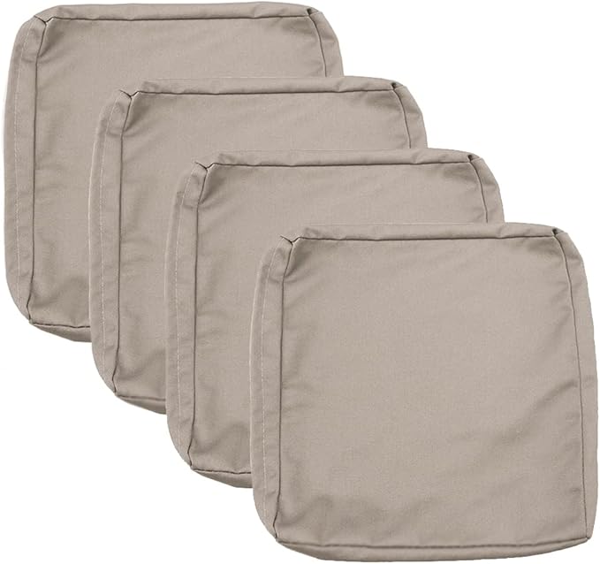 Sqodok Patio Cushion Covers 25x27 inch, Outdoor Cushion Covers Replacement for Outdoor Furniture, Large Cushion Slipcover Set of 4 Waterproof Sectional Cushions Cover for Sofa Couch Chair, Tan