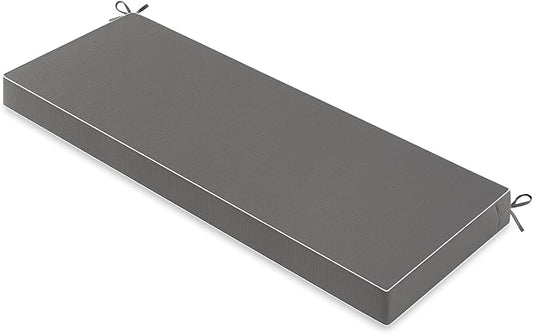 MIULEE Dark Grey Outdoor Bench Cushion 45x18x3 Inch Waterproof 3-Year Color Fastness Patio Furniture Cushions for Porch Swing, Garden Bench Sofa Couch with Adjustable Ties No Slip Design