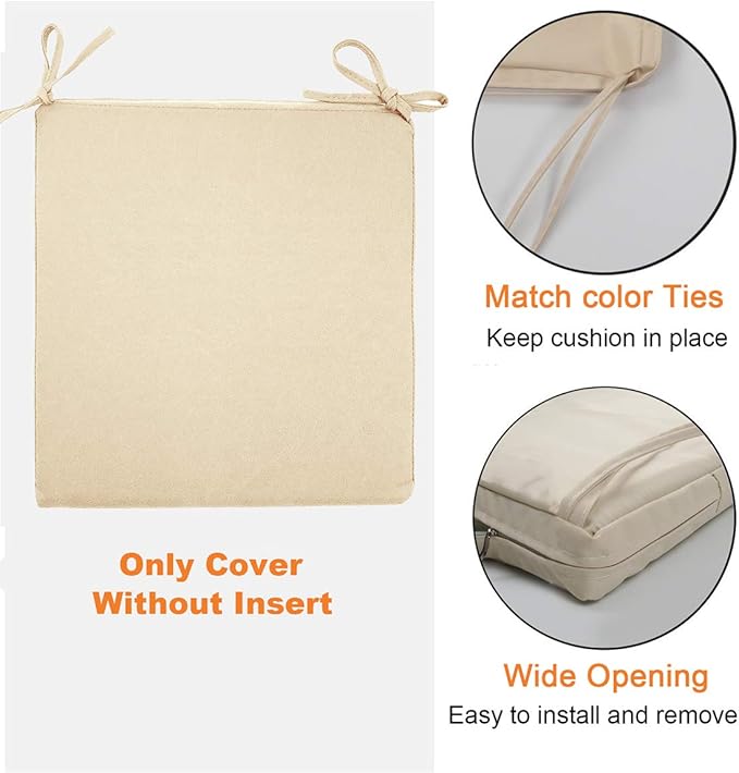 Sigmat Outdoor Seat Cushion Cover Water Repellent Square Chair Cushion Cover-Only Cover Red 20"x20"x2"(2 Covers)