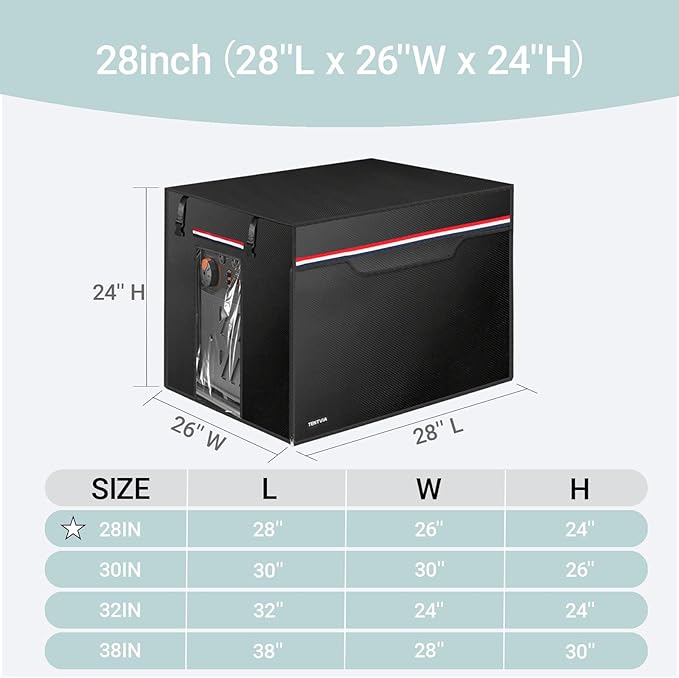 Generator Covers While Running, 600D+210D Oxford Fabric Double Layer, 28x26x24 Inches, Fits 3000-9500W Model, Black