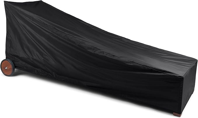 Covermates Classic Chaise Lounge Cover – Weather-Resistant Vinyl Outdoor Furniture Cover with Mesh Vent, Elastic Hem, UV Protection, Lightweight Patio Chair Cover, 25W x 78D x 30H, Black