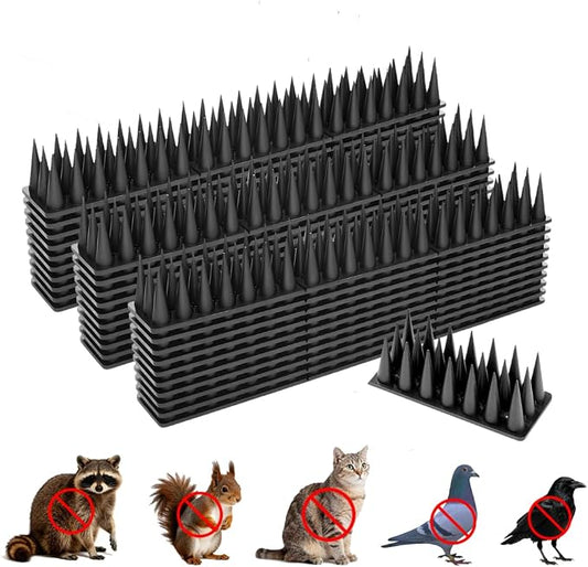Bird Spikes, 30 Pack Pigeon Cat Squirrel Raccoon Animal Deterrent Spikes Anti-Climb for Outside Anti-Animal Defender Spikes to Keep Birds Away, Black