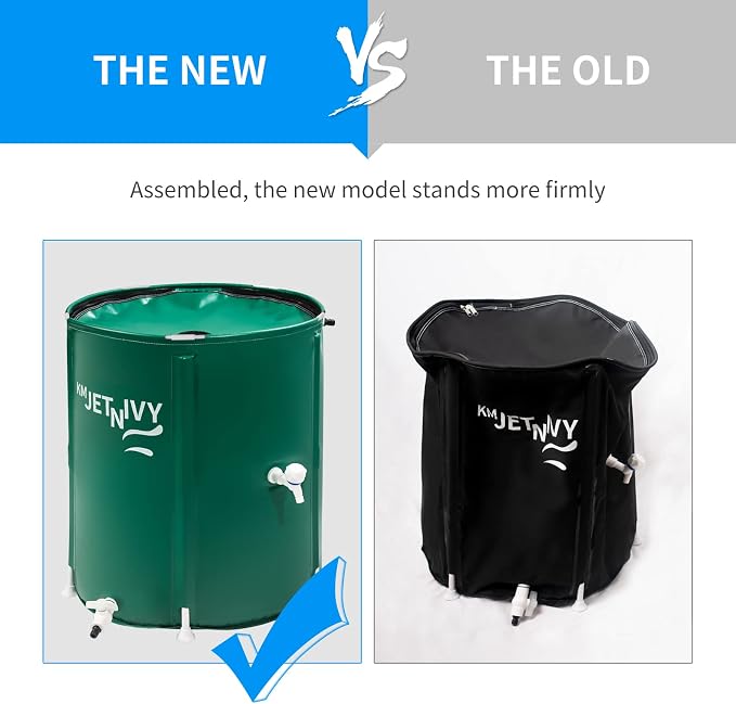 Rain Barrel Upgrade Anti-Collapse Collapsible Rainwater Collection System,Portable Water Storage Tank,Garden Water Catcher(Green,50G)