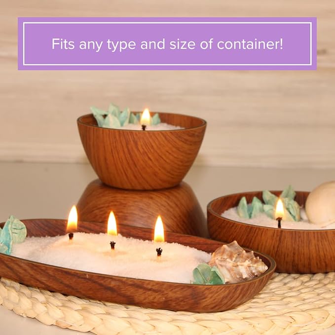 Simply Soson 1 lb White Citronella Lavender Scented Pearled Sand Candle, Long Lasting Powder Candle, Refillable Pearl Sand with 10 Wicks