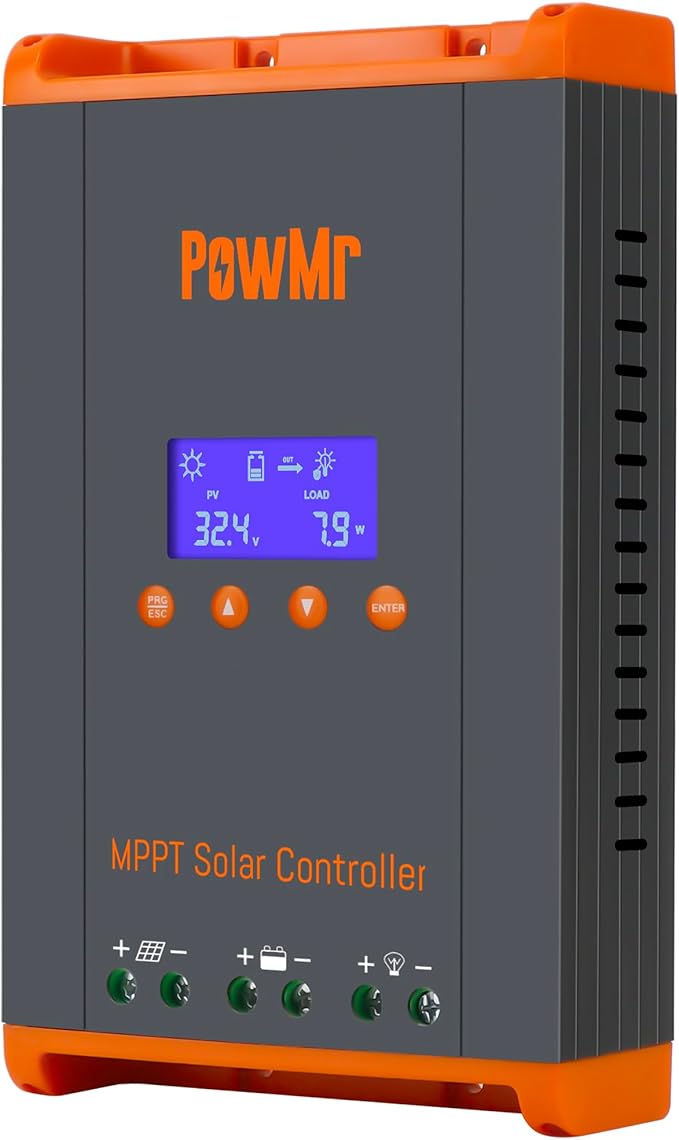 PowMr 60A MPPT Solar Charge Controller 12V/24V/48V, Solar Charge Controller 60Amp w/ LCD Display, Support 12(Max) Solar Regulator Connections in Parallel, Work with Lead-Acid and Lithium Batteries