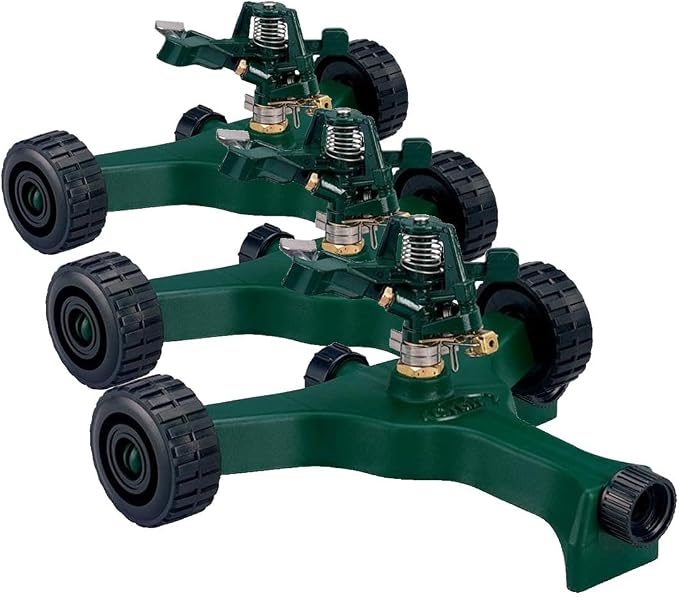 Orbit 58148 Lawn and Garden 1/2-Inch Zinc Impact Sprinkler with Metal Wheel Base (Pack of 3)
