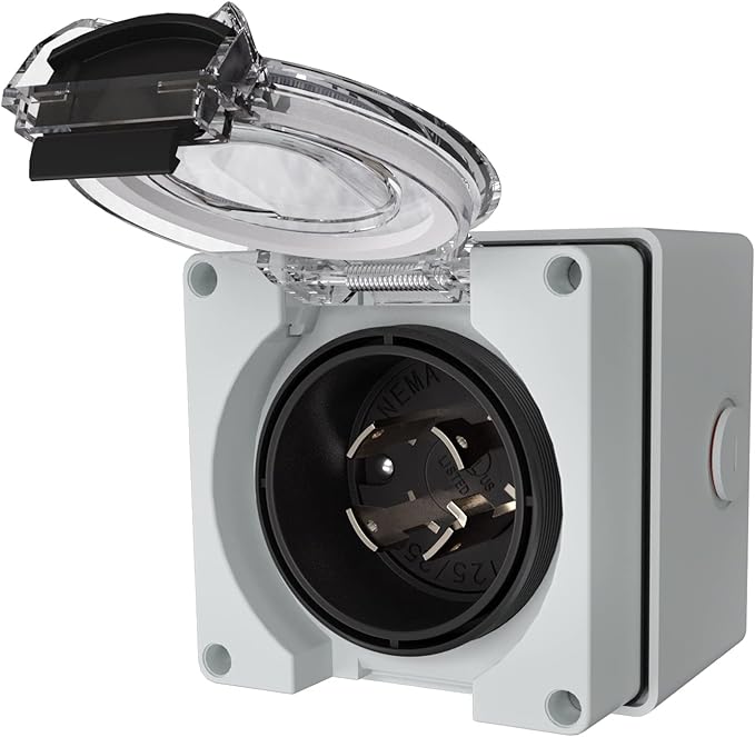 STARELO 30 Amp Generator Power Inlet Box NEMA L14-30P,125/250 Volt 7500W, Outdoor dustproof and Weatherproof for generators, Welding Machines, etc.ETL Listed.(NEMA L14-30P Box)