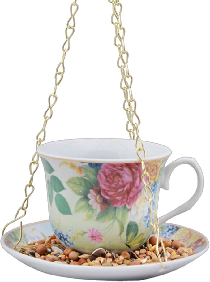 Esschert Design FB280 Hanging Teacup Feeder in Gift Box