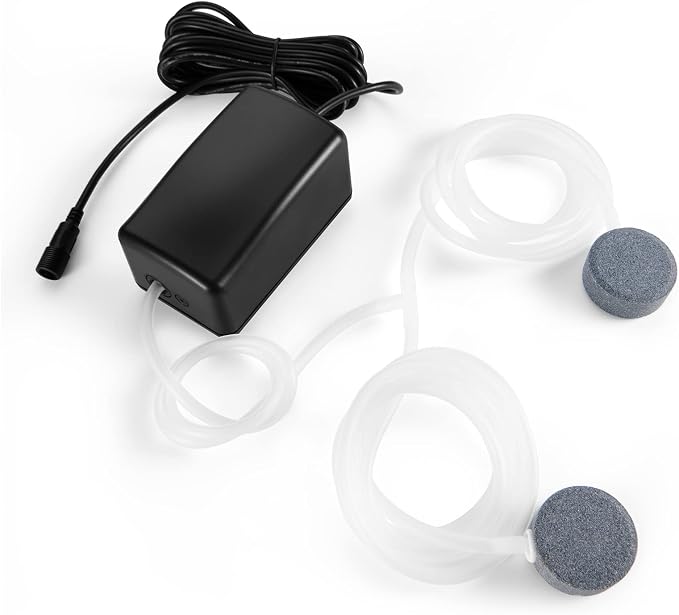Andoer Pond Oxygenator Solar Powered, Solar Oxygen Pump Aquarium Oxygen Air Pump Fishing Aerator with Pipe 2 Air Bubble Stones for Garden Fish Tank Outdoor Pool Pond (6W)
