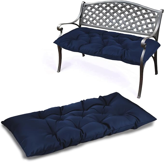 Yddsky 59 inch Waterproof Indoor/Outdoor Garden Bench Seat Cushions,Thicken Patio Bench Soft Rocking Chairs Pad Lounger Seat for Porch Wicker Loveseat Settee (59x19.6x3.9 inch,Navy