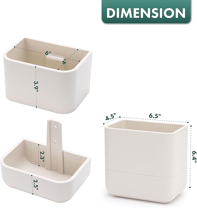 Phoenix Vine 6.5 Inch Wall Mounted Self-Watering Planter Pot for Indoor Houseplants and Herbs | Hanging Planter for Window Sills, Bathroom Walls, Home & Office Décor, Oatmeal, Set of 2, 01-C-G-2