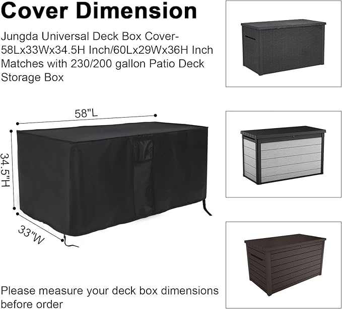 Outdoor Furniture Cover for Keter Unity XL Portable Table and XXL 230 Gallon Deck Box,Waterproof