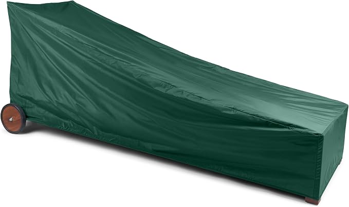 Covermates Classic Chaise Lounge Cover – Weather-Resistant Vinyl Outdoor Furniture Cover with Mesh Vent, Elastic Hem, UV Protection, Lightweight Patio Chair Cover, 25W x 78D x 38H, Green