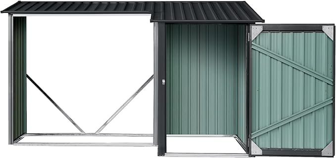 RTS Home Accents Wood Shed with Locker, Graphite Color