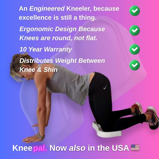 KNEEPAL. Engineered to Outperform Conventional Memory Foam Kneeling Pads. Beloved by gardeners, DIY'ers, bath-time Mommies, fitness peeps and yoga buffs