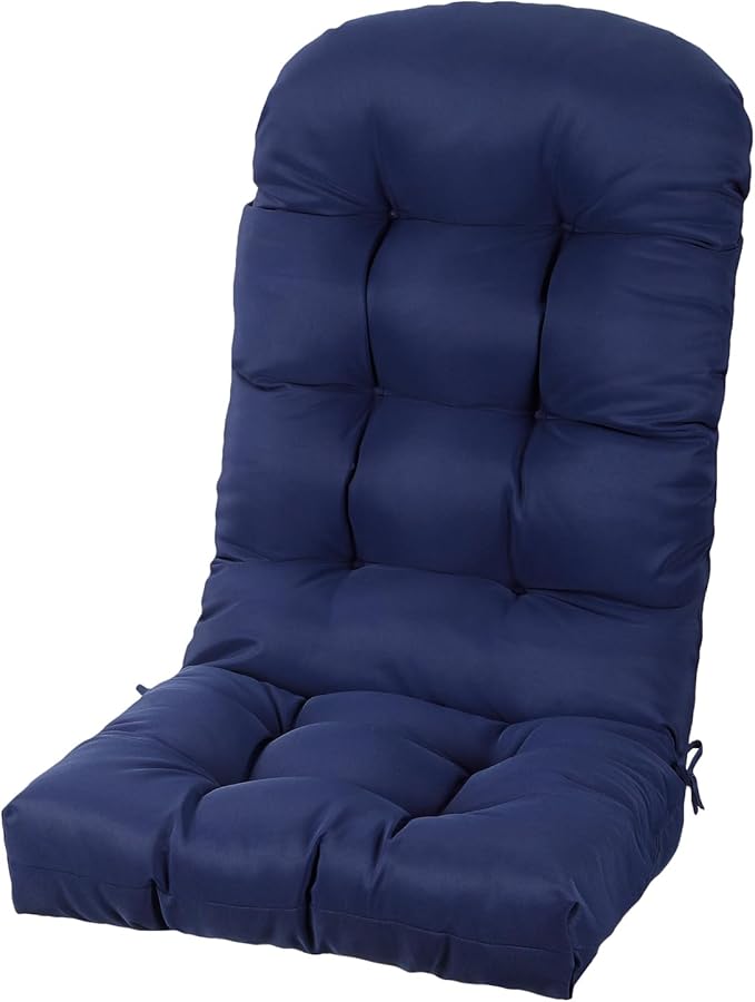 Adirondack Chair Cushion, High Back Patio Chair Cushions 48 x 19.7 x 4.7 Inch, Indoor/Outdoor Thickened Rocking Chair Cushion, Fade-Resistant & Waterproof (Dark Blue, Set of 1)