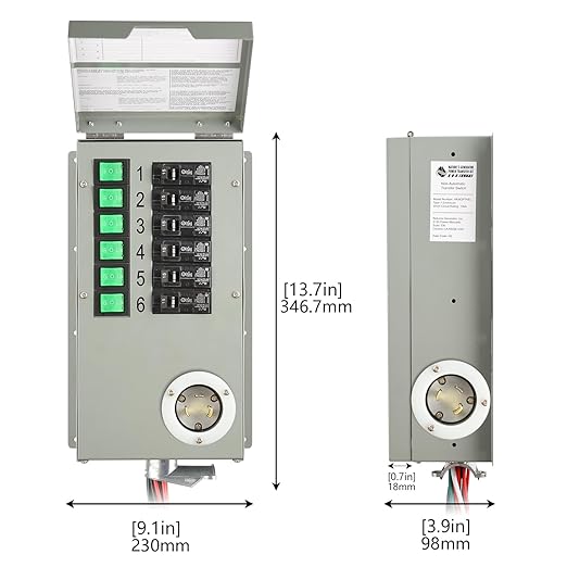 Nature's Generator Transfer Switch 6 Circuits 120V 30A Non-Automatic UL Power Transfer Kit(Indoor)