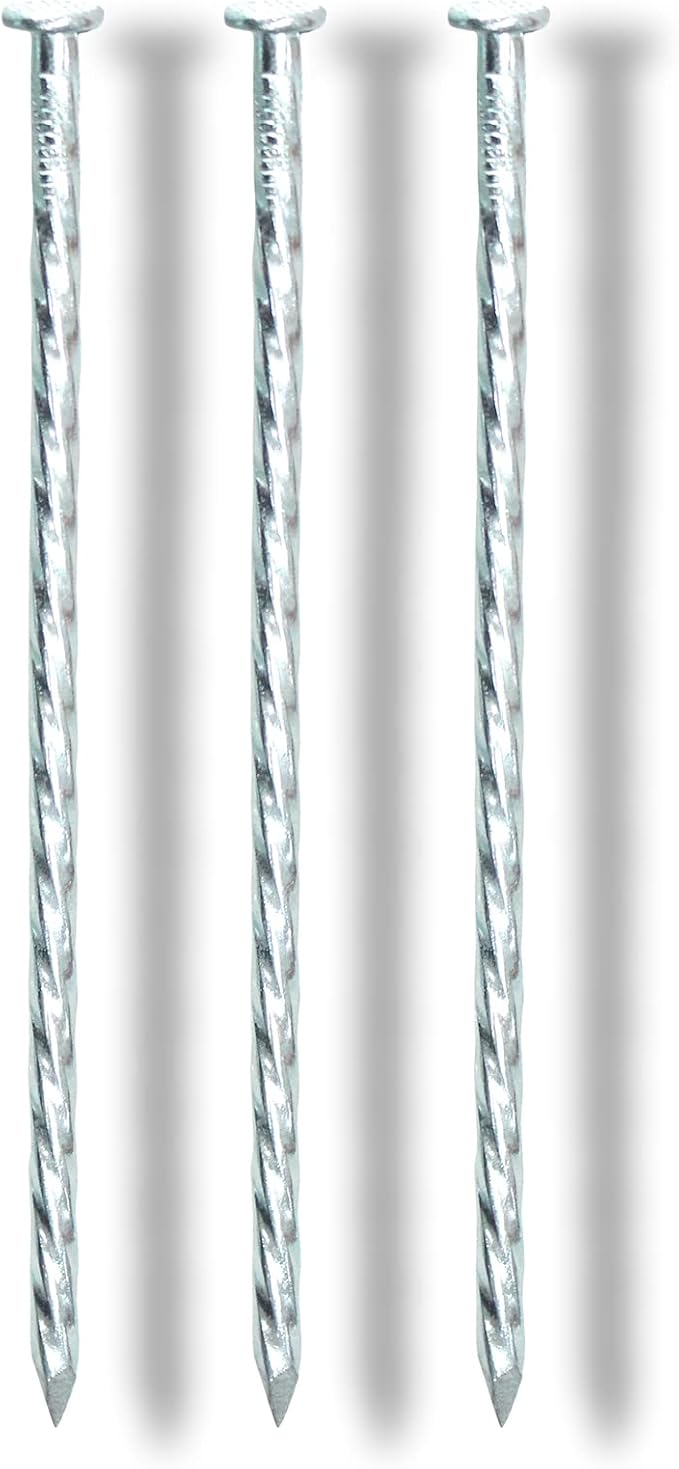 6-Inch Landscape Stakes Spiral Galvanized Landscape Spikes for Weed Barrier, Carpentry, Tent (50)