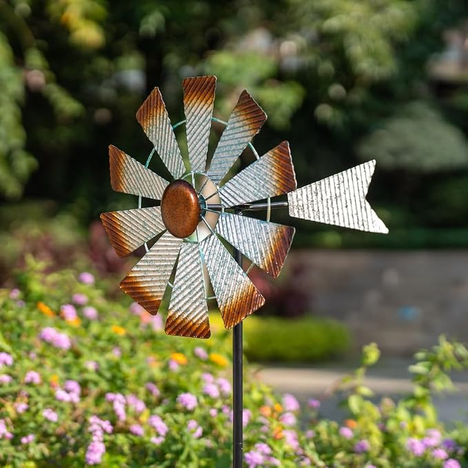 Viveta Metal Wind Spinners, Garden Wind Sculptures & Spinners,Kinetic Wind Spinner for Outdoor Patio Yard Decor