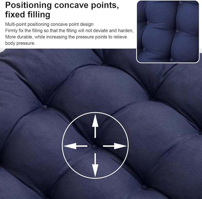 ERWUDEling Zero Gravity Lounge Chair Cushion 67 Inch - Thick & Soft Waterproof Patio Furniture Cushion for Outdoor/Indoor Use, Non-Slip with 6 Ties, Blue (19" W x 67" L x 4" T)