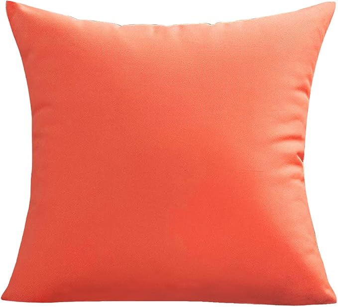 VAKADO Outdoor Waterproof Throw Pillow Covers 16X16 Set of 2 Decorative Orange Patio Furniture Cushion Cases Outside Decor for Couch Garden Bench Porch
