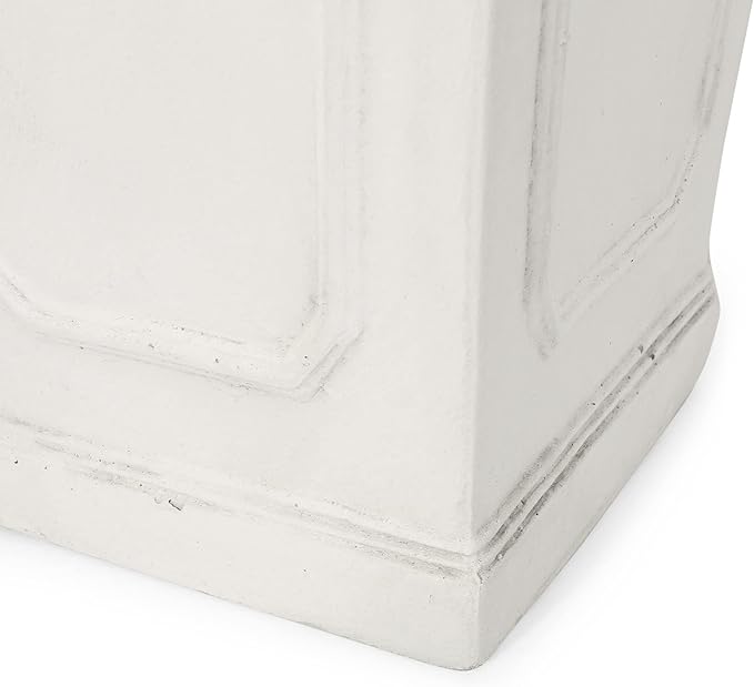 Christopher Knight Home Burgos Outdoor Small Tapered Planter - Cast Stone - Antique White