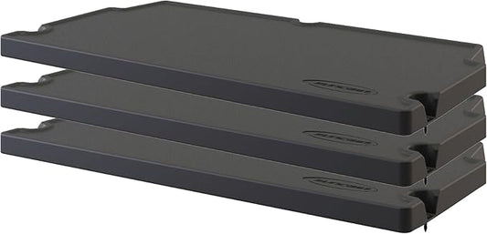 Suncast 3 Pack Vertical Shed Shelf Kit, Space Saving Shelving for Wall Mount Outdoor Storage Structures, 27.75" W x 14.5" D x 1.25" H, Black