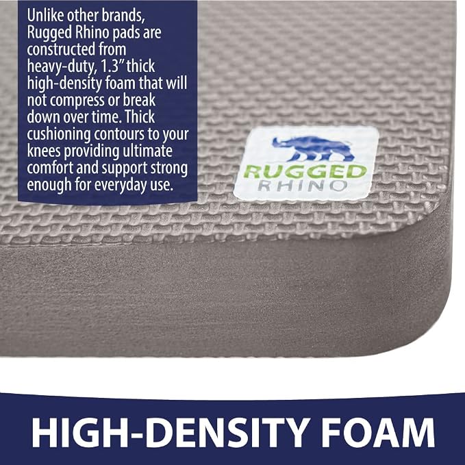 RUGGED RHINO Kneeling Pad and All-Weather Protection Tarp, Kneeling Pad Resists Water in Gray Color, Tarp is Multipurpose High Durability 6’ x 8’ in Blue Color, 2 Item Bundle