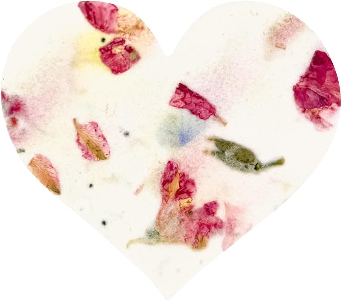50pcs Large Pink Heart Seed Paper – Writable & Plantable Wildflower, Mom's Gift for Mother’s Day, Use for Wedding, Baby Shower, Heart Party Favors & Easter Decorations