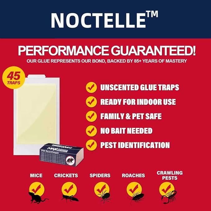 45 Pack Glue Traps for Mice, Mouse Glue Traps Indoor for Home, Sticky Mouse Traps, Glue Boards for Mice, Bed Bugs, Spiders, Cockroaches, No-Mess Traps for Garage, Basement & Attic