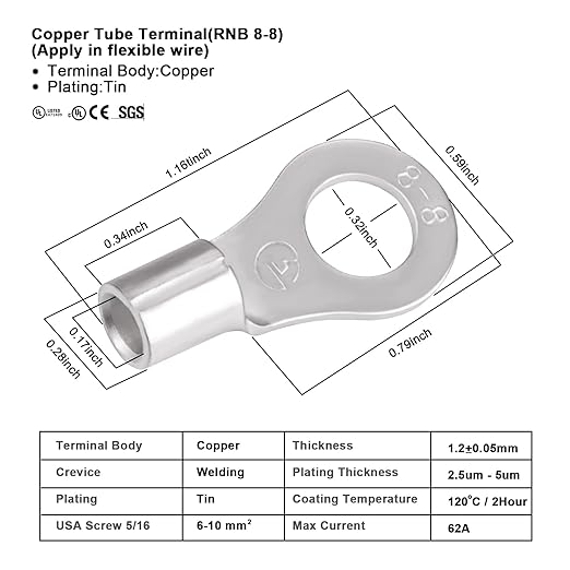iGreely 10 Gauge Wire Tinned Copper Tray Cable - Connect Charge Controller and Battery for Solar Panel MPPT RV Automotive Marine Boat 5FT 10AWG