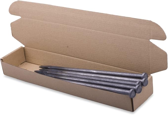 WOWCASE 12 Inch Metal Edging Spikes,25 Pcs Heavy Duty Solid Metal Landscaping Spike, Anchoring Spike Nails for Paver Edging, Weed Barrier, Artificial Turf Etc. (25)