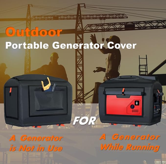 Generator Cover for Honda Generator EU3200i,EU2000i,Champion,Westinghous2200,WEN 56235i,Pulsar G2319N Portable Generator Cover Outdoor,21.7”Lx 13.8”Wx 17.4”H,Black