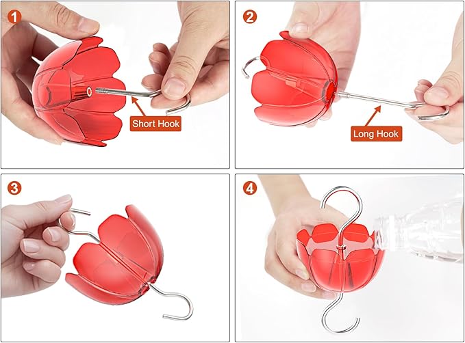 6-Pack Hummingbird Feeder Ant Guard-Large Ant Moat for Hummingbird Feeders, Outdoor Ant-Proof Handing Feeders Accessories,Twist & Clean Ant Guard,6 Ant Motes for Healthy Birds with Level Window(6 Set)