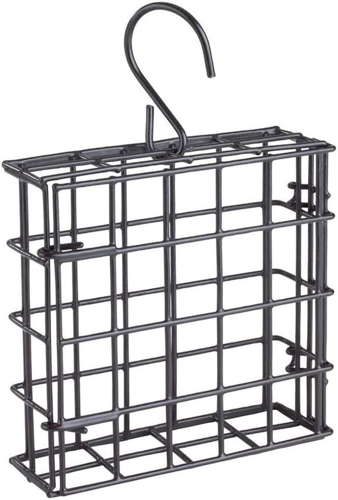 More Birds Suet Cage Bird Feeder, Fruit and Suet Feeder, Single Cake Capacity ,Black